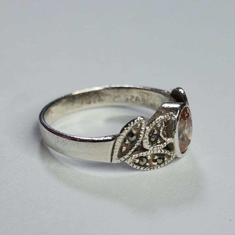 925‎ Sterling Silver Ring Citrine .925 Size 8 - Picture 2 of 10